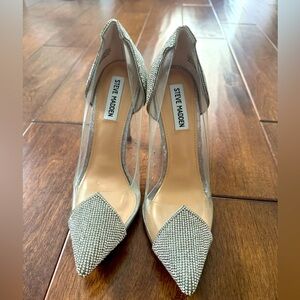 Steve Madden size 8 brand new never worn rhinestone and clear heels.